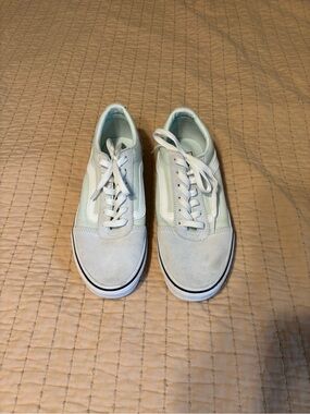 Vans Low-Top Sneakers in Pale Mint & White Womens